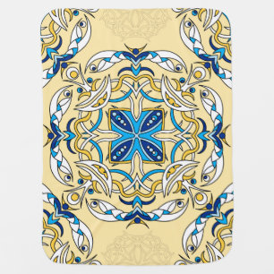 Patchwork Arabic Floral Vintage Texture Baby Blanket