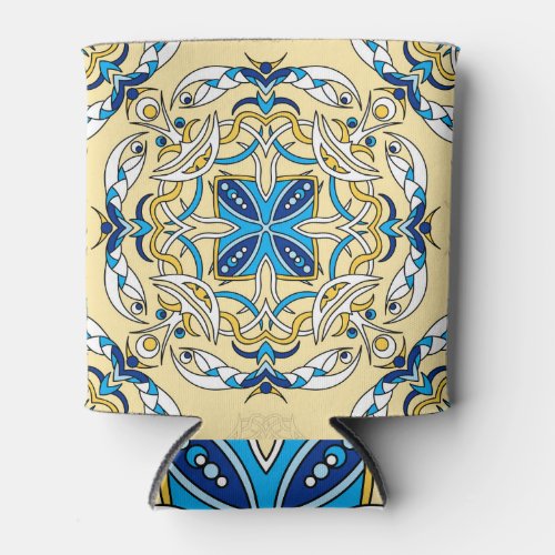 Patchwork Arabic Floral Vintage Texture Can Cooler