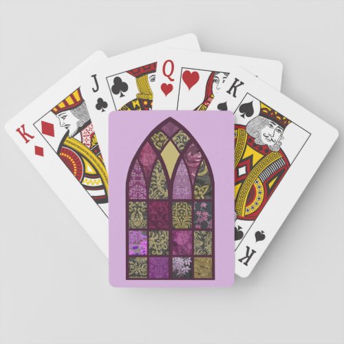 Patchwork Arch in Raspberry and Purple Playing Car Playing Cards