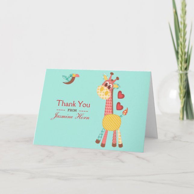 Patchwork Baby Shower Thank You Card (Front)