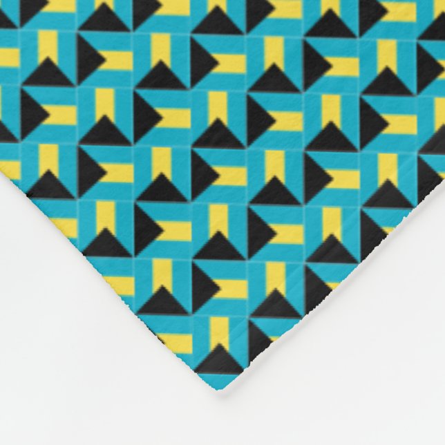 Patchwork Bahamas Flag Pattern  Fleece Blanket (Corner)