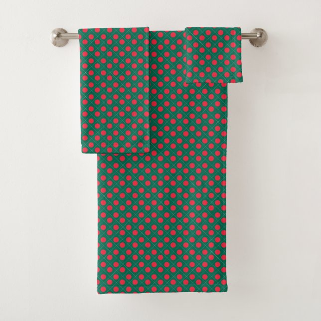 Patchwork Bangladesh Flag Pattern  Bath Towel Set (Insitu)