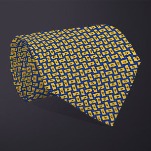 Patchwork Barbados Flag Pattern  Neck Tie