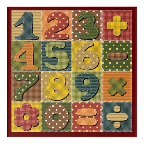 Patchwork Basic Numeral Pattern  Acrylic Print