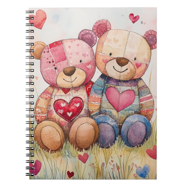 Patchwork Bears Valentine Notebook (Front)
