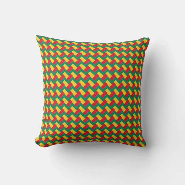 Patchwork Benin Flag Pattern  Throw Pillow (Front)