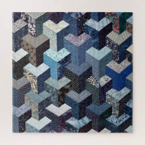 Patchwork blue quilt jigsaw puzzle