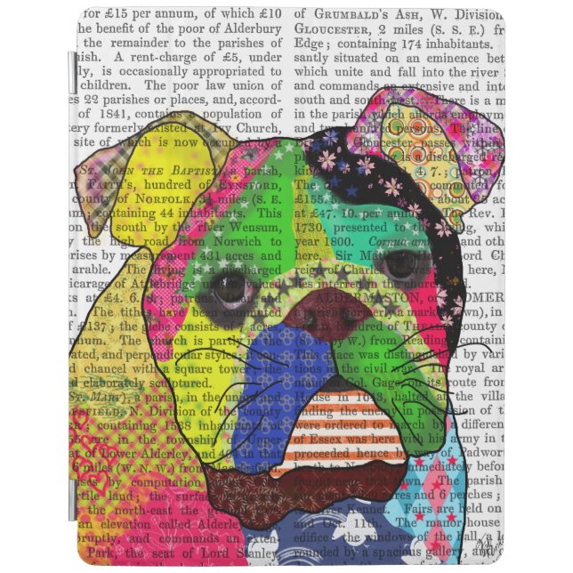 Patchwork Bulldog iPad Air Cover (Front)