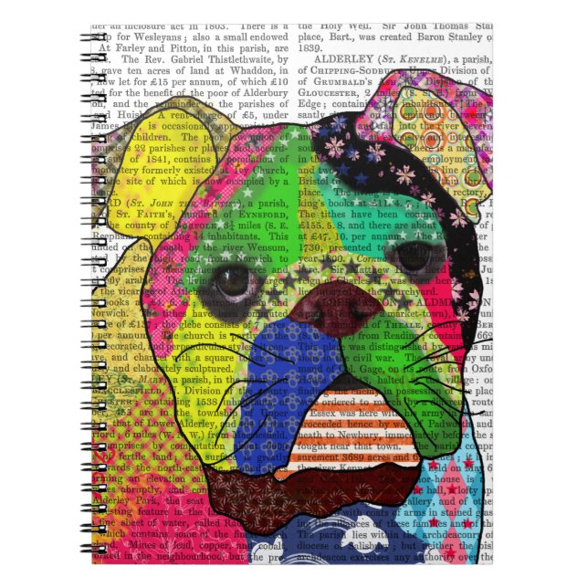 Patchwork Bulldog Notebook (Front)