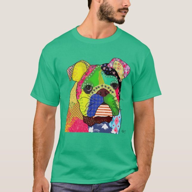 Patchwork Bulldog T-Shirt (Front)
