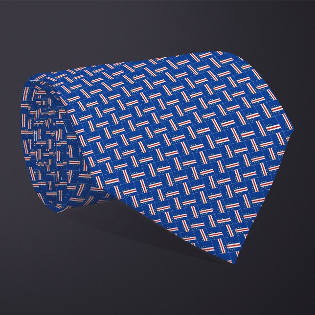 Patchwork Cabo Verde Flag Pattern  Neck Tie (Creator Uploaded)
