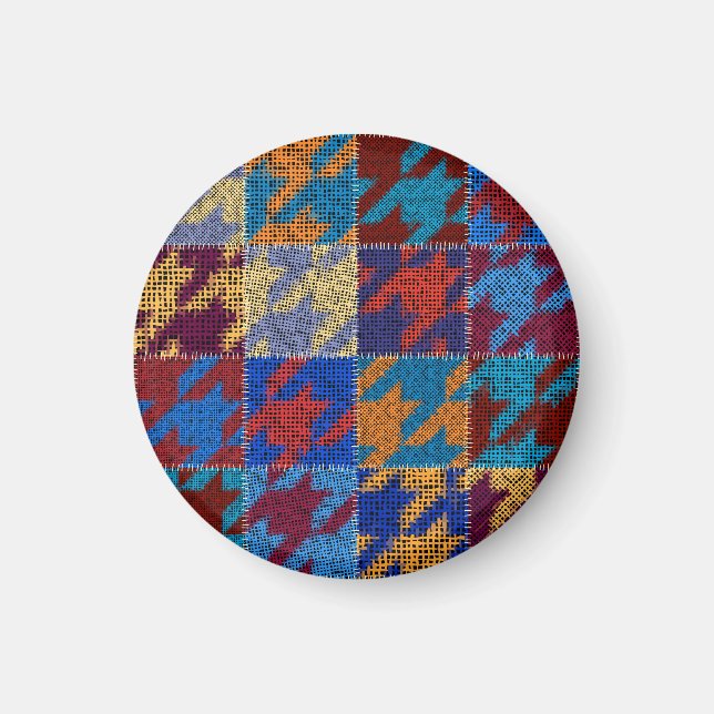 Patchwork canvas: imitation vintage pattern. magnet (Front)
