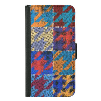 Patchwork canvas: imitation vintage pattern. samsung galaxy s5 wallet case
