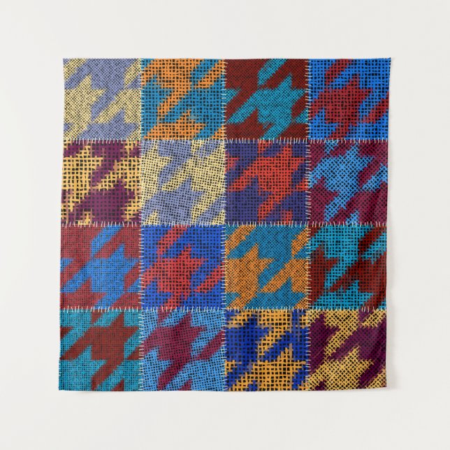Patchwork canvas: imitation vintage pattern. tapestry (Front)