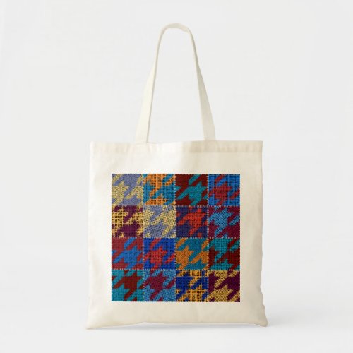 Patchwork canvas imitation vintage pattern tote bag