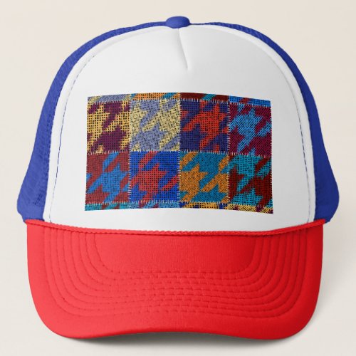 Patchwork canvas imitation vintage pattern trucker hat
