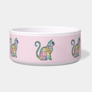 patchwork cat cat food bowl