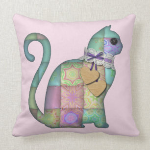 patchwork cat pillow