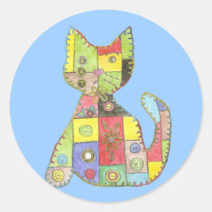 Patchwork Cat Sticker