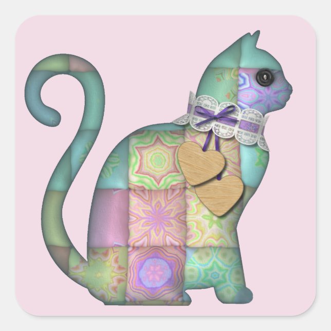 patchwork cat stickers (Front)