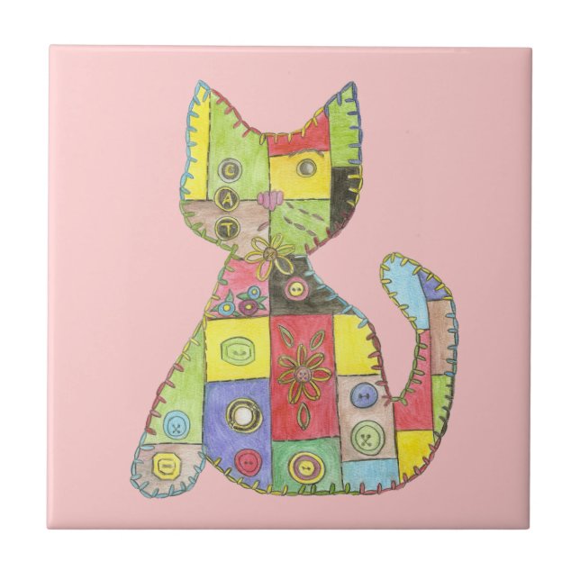 Patchwork cat tile (Front)