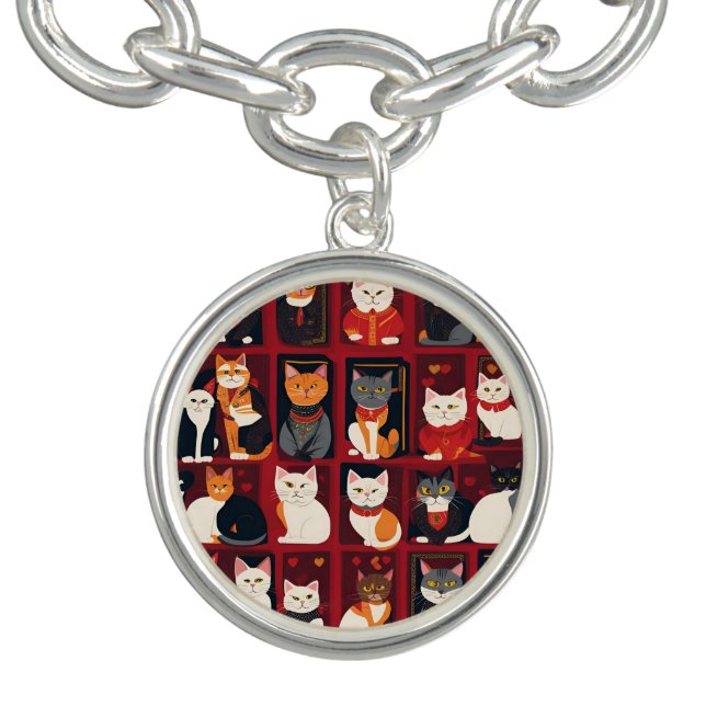 patchwork cats AI art bracelet (Design)