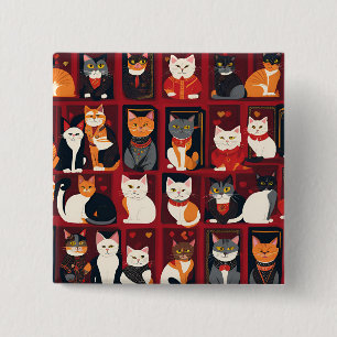 patchwork cats AI art button
