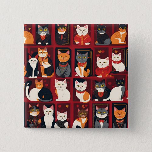 patchwork cats AI art button