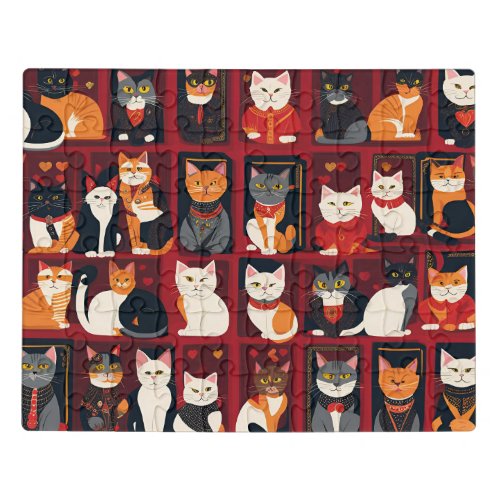 patchwork cats AI art puzzle