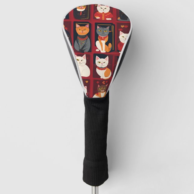 patchwork cats golf head cover (Front)