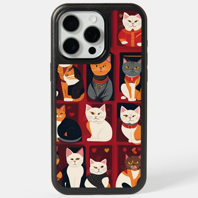 patchwork cats iPhone 15 Pro Max Case (Back)