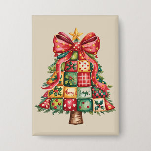 Patchwork Christmas Tree Coquette Xmas Tree  Button