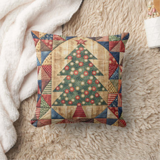 Patchwork Christmas Tree Cushion