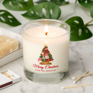 Patchwork Christmas Tree Scented Candle