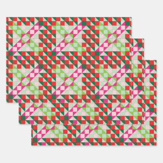 Patchwork Christmas Wrapping Paper Sheets