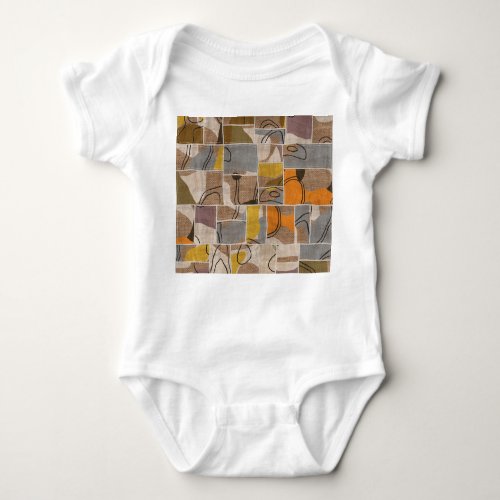 Patchwork collage quilt mix pattern baby bodysuit