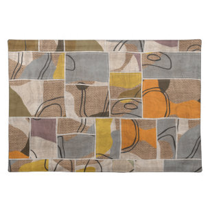 Patchwork collage, quilt mix pattern cloth placemat