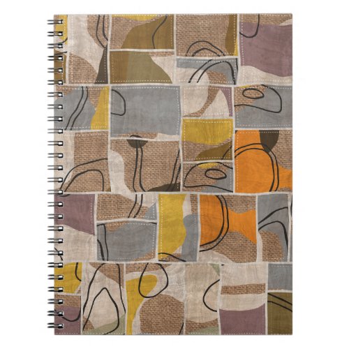 Patchwork collage quilt mix pattern notebook