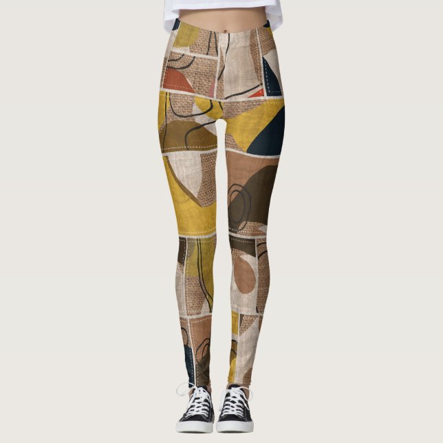 Patchwork collage quilt: mixed print. leggings (Front)