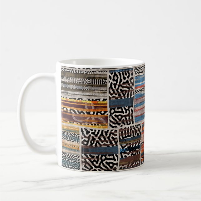Patchwork Collage: Quilt Pattern Extravaganza Coffee Mug (Left)