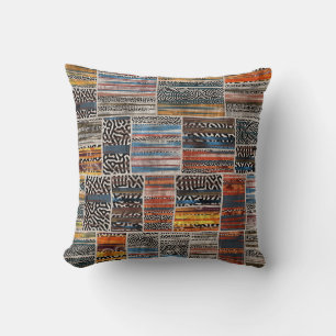Patchwork Collage: Quilt Pattern Extravaganza Throw Pillow