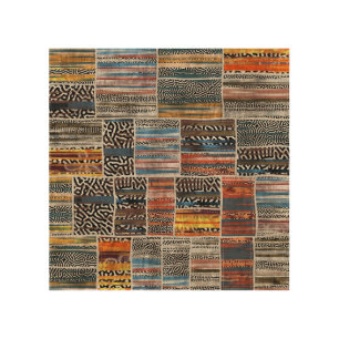 Patchwork Collage: Quilt Pattern Extravaganza Wood Wall Art