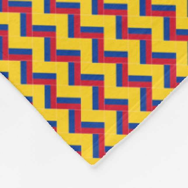 Patchwork Colombia Flag Pattern  Fleece Blanket (Corner)