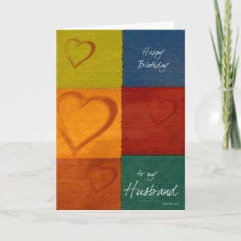 Patchwork Colors And Hearts Son's Birthday Card by William63 at Zazzle