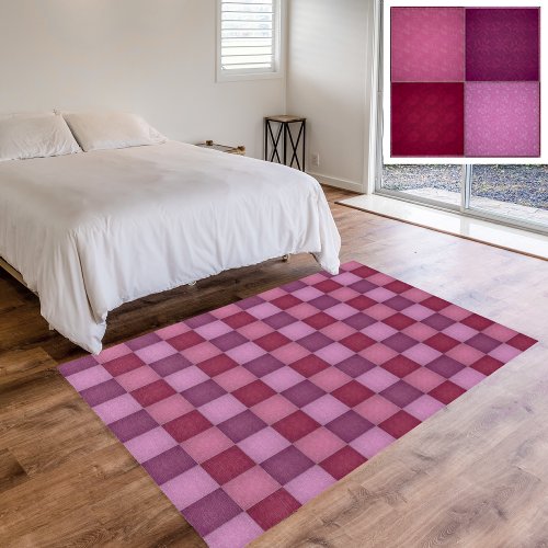 Patchwork Cottage_Core _ Grandmothers Quilt Pink Rug
