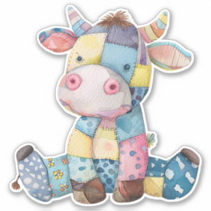 Patchwork Cow Sticker