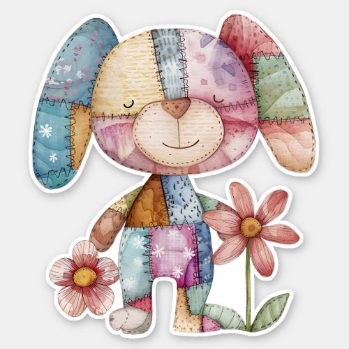 Patchwork Cute Dog Sticker