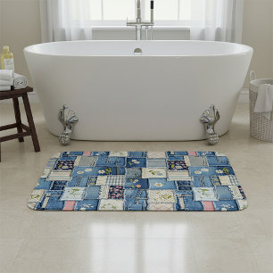 Patchwork Denim Bath Mat
