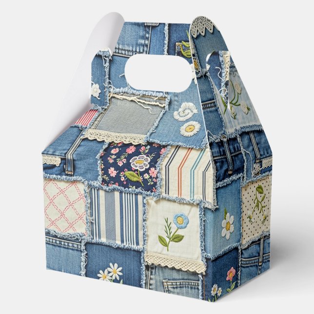 Patchwork Denim Favor Boxes (Back)