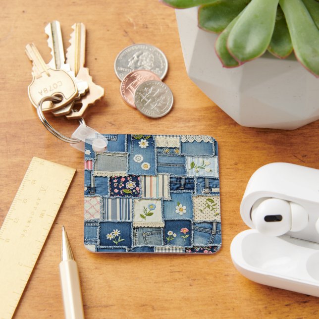 Patchwork Denim Keychain (Desk)